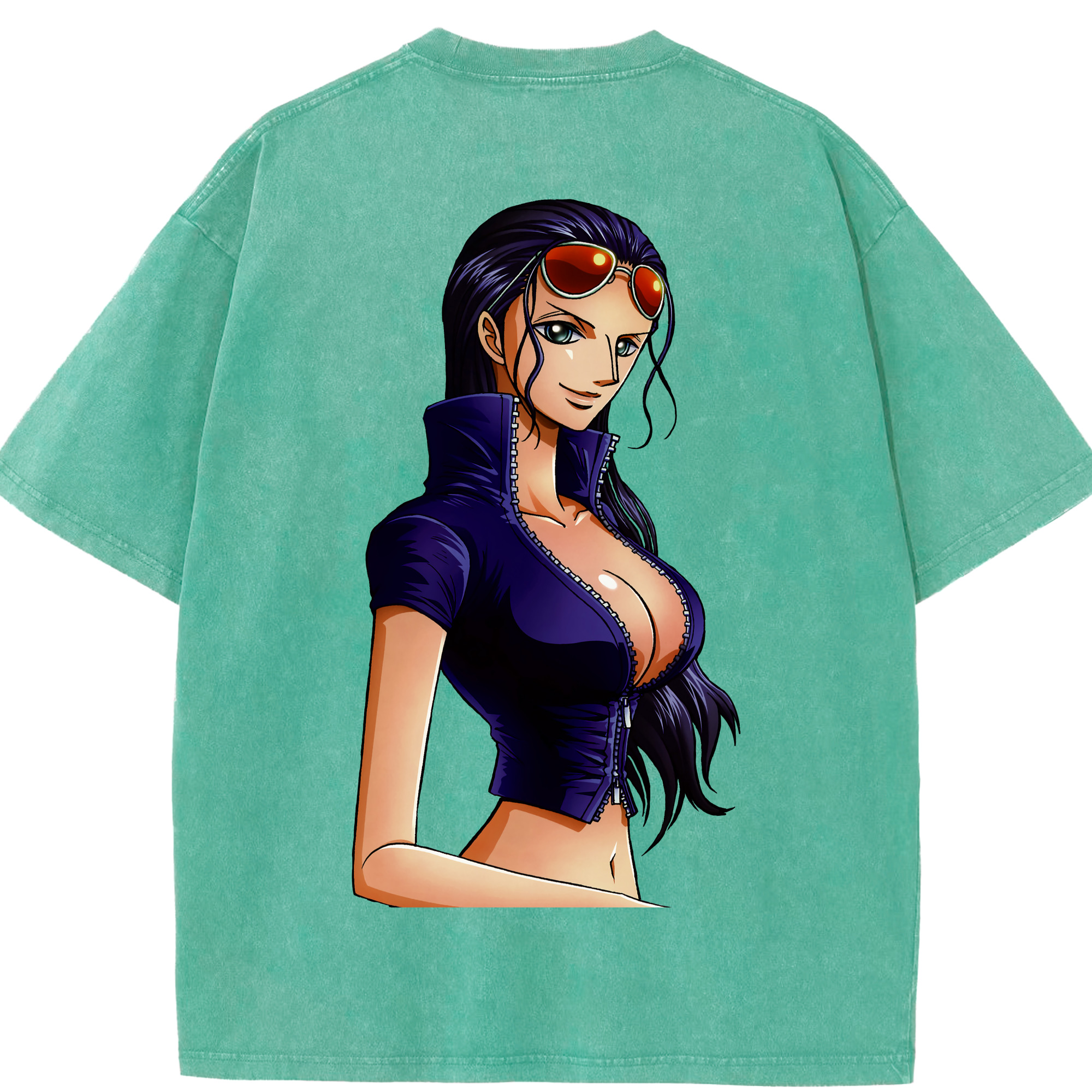 ワンピース ニコ・ロビン ONE PIECE Nico Robin 綿100% ヴィンテージ風 半袖Tシャツ（背面プリント）